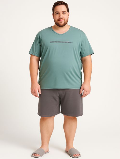 Pijama Curto Plus Size Masculino VERDE