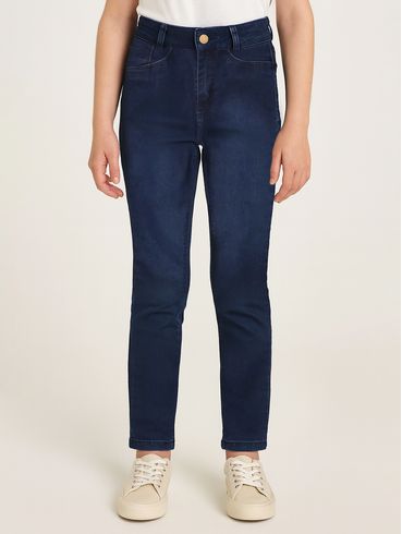 Calça Jeans Juvenil Para Menina - AZUL