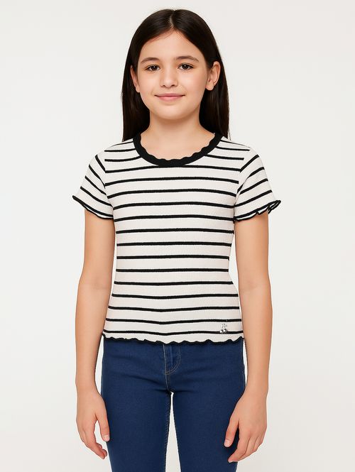 Blusa Manga Curta Juvenil Para Menina PRETO