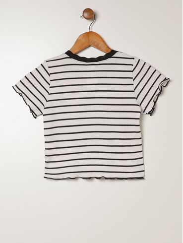 Blusa Manga Curta Juvenil Para Menina PRETO