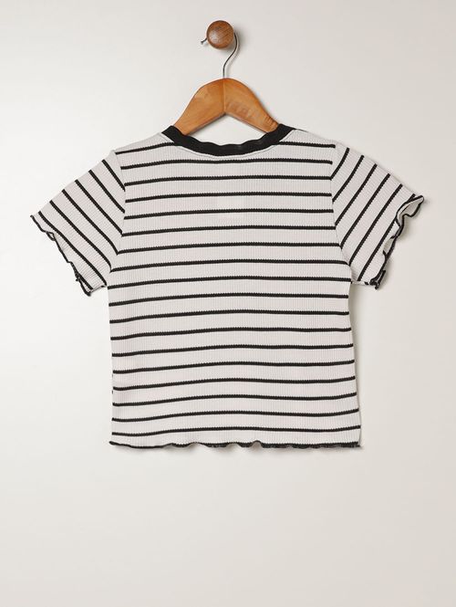 Blusa Manga Curta Juvenil Para Menina PRETO