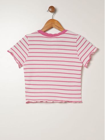 Blusa Manga Curta Juvenil Para Menina ROSA