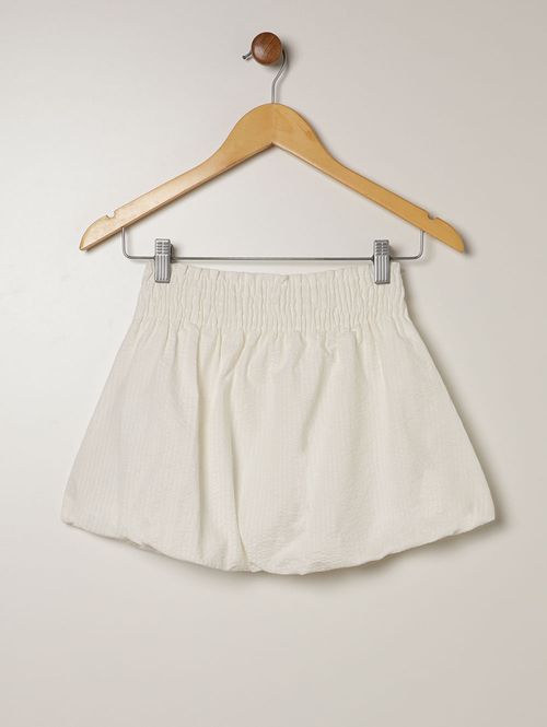 Saia Balonê com Laço Juvenil Para Menina OFF WHITE