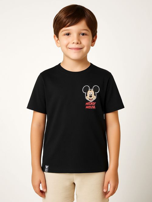 Camiseta Mickey Mouse Infantil Para Menino - PRETO