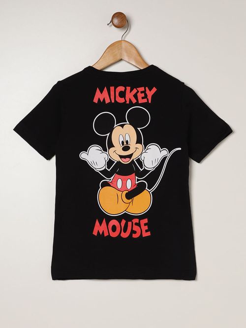 Camiseta Mickey Mouse Infantil Para Menino - PRETO