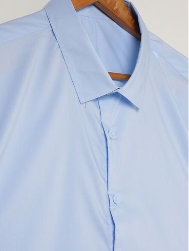 Camisa Manga Curta Plus Size Masculina AZUL CLARO
