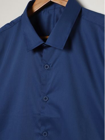 Camisa Manga Curta Plus Size Masculina AZUL