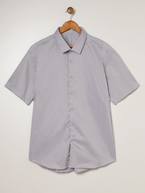 Camisa Manga Curta Plus Size Masculina CINZA