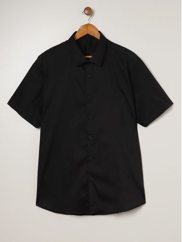 Camisa Manga Curta Plus Size Masculina PRETO