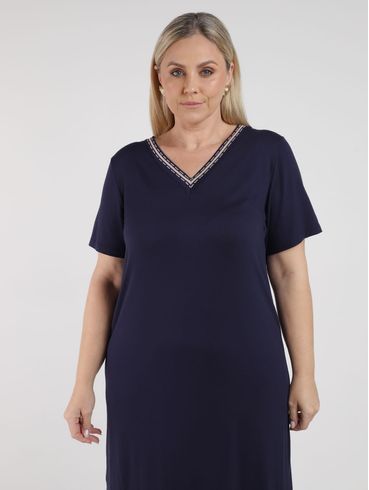 Vestido Midi Plus Size Feminino MARINHO