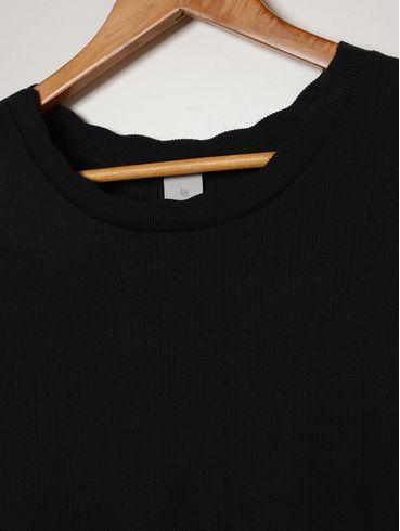 Blusa Canelada Sem Manga Plus Size Feminina PRETO