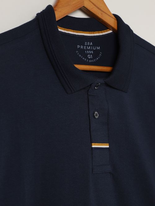 Polo Manga Curta Plus Size Masculina MARINHO