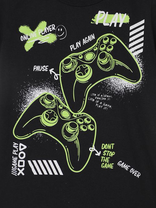 Conjunto Curto Moletinho Infantil Para Menino- PRETO/MESCLA