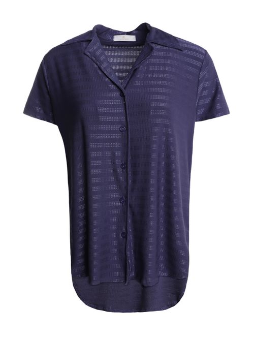 Camisa Mullet Fios Brilhosos Autentique Feminino MARINHO