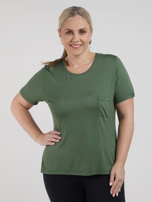 Blusa Manga Curta Autentique  Plus Size Feminina VERDE