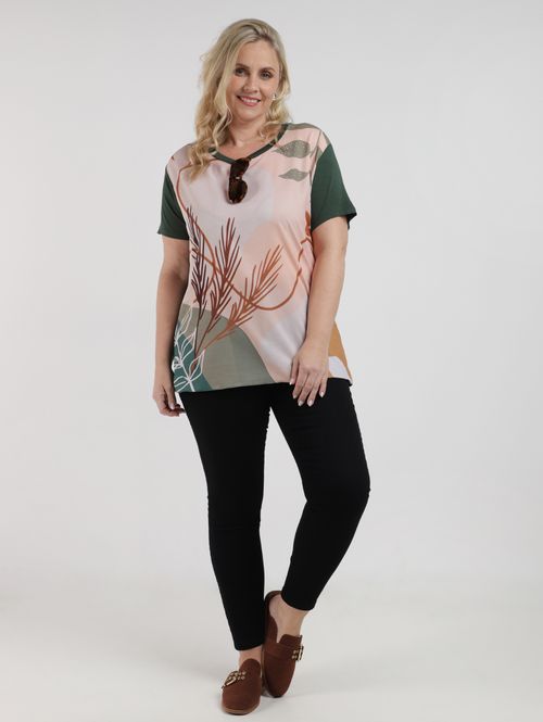 Blusa Manga Curta Plus Size Feminina VERDE
