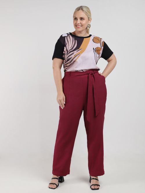 Blusa Manga Curta Plus Size Feminina PRETO