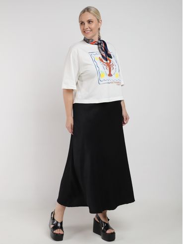 Blusa Manga Curta Plus Size Feminina OFF WHITE