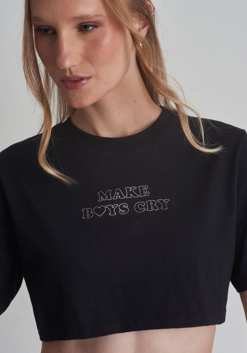 Cropped estampado make boys cry