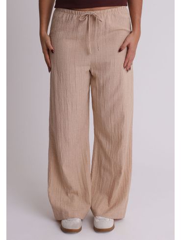 Calça reta texturizada