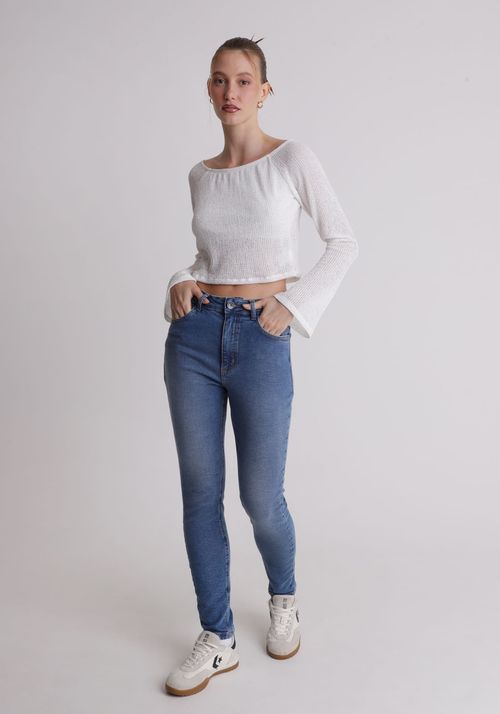 Calça jeans skinny marmorizada