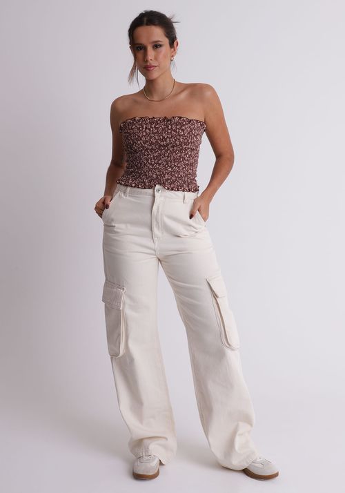 Top sem alça em lastex