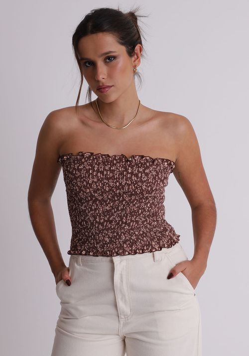 Top sem alça em lastex