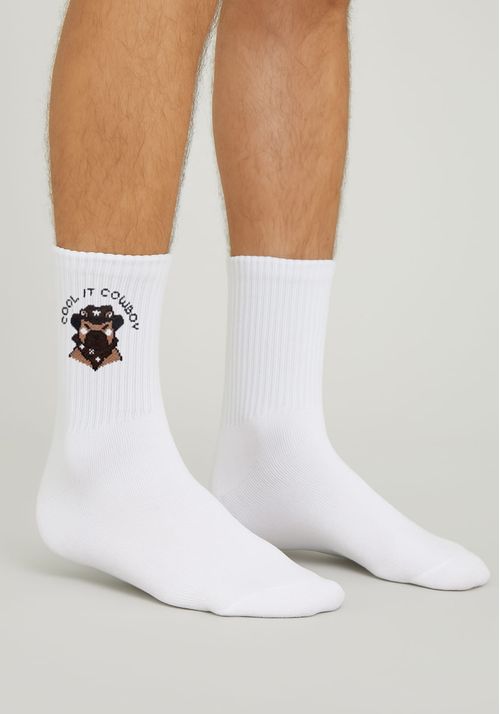 Meia estampada cowboy