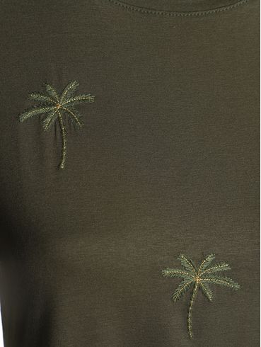 Blusa Bordado Coqueiros Autentique Feminina VERDE