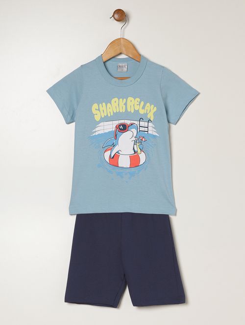 Conjunto Curto Infantil Para Menino - AZUL