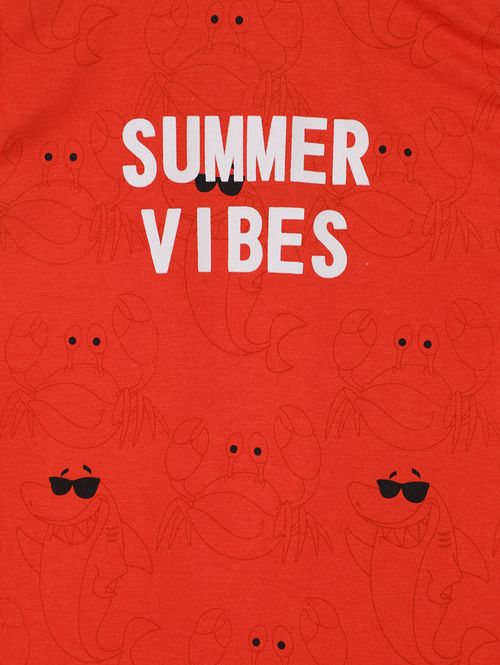 Conjunto Curto Estampado Infantil Para Menino - LARANJA