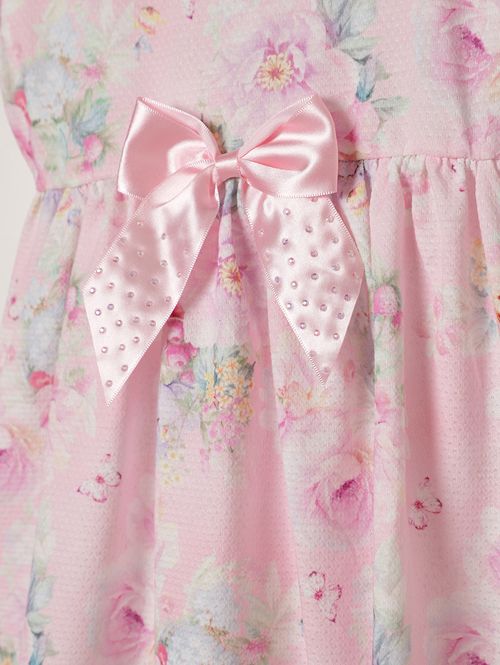 Vestido Malha Com Laço Infantil Para Menina - ROSA