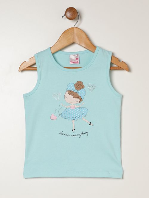 Blusa Cotton Infantil Para Menina - AZUL CLARO