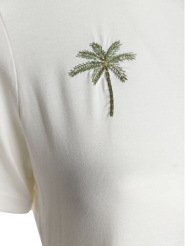 Blusa Bordado Coqueiros Autentique Feminina OFF WHITE