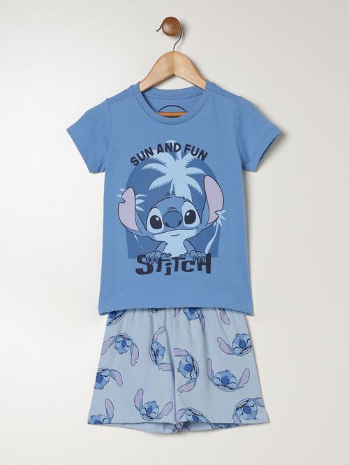 Pijama Curto Stitch Infantil Para Menino - AZUL