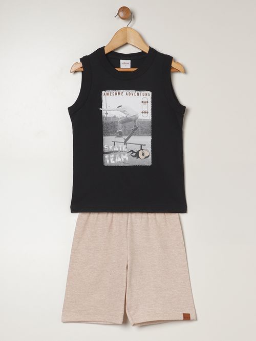 Conjunto Moletinho Infantil Para Menino - PRETO