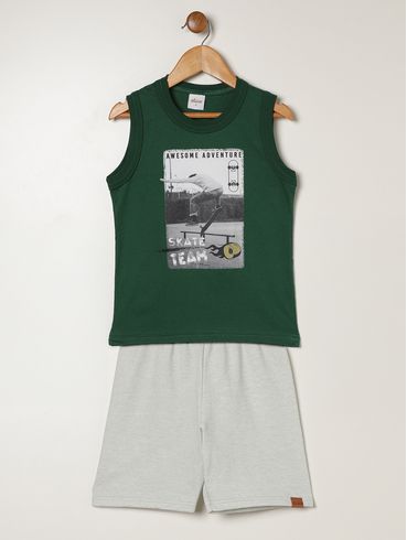 Conjunto Moletinho Infantil Para Menino - VERDE