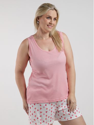 Pijama Curto Plus Size Feminino SALMAO