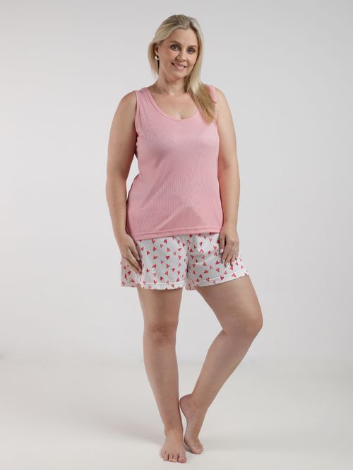 Pijama Curto Plus Size Feminino SALMAO
