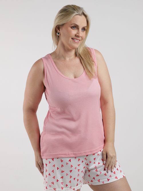 Pijama Curto Plus Size Feminino SALMAO