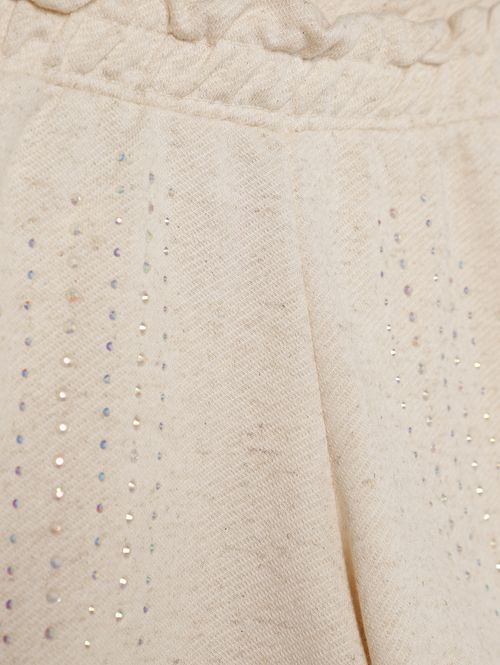 Short Moletinho Brilhoso Infantil Para Menina - NATURAL