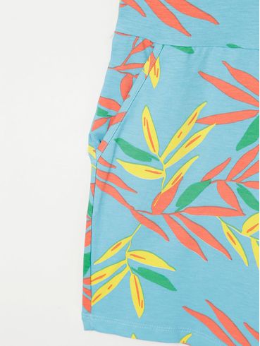 Macaquinho Estampado Feminino Azul