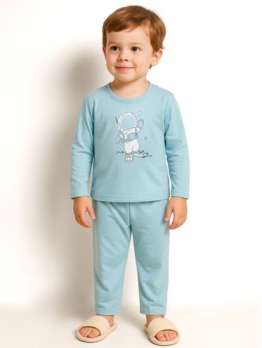 Pijama Longo Infantil Para Menino - AZUL CLARO