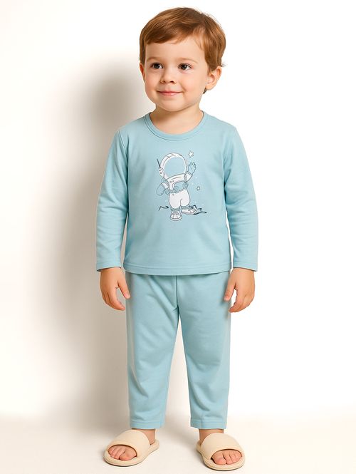 Pijama Longo Infantil Para Menino - AZUL CLARO