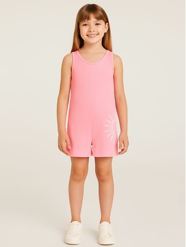 Macaquinho Infantil Para Menina - ROSA