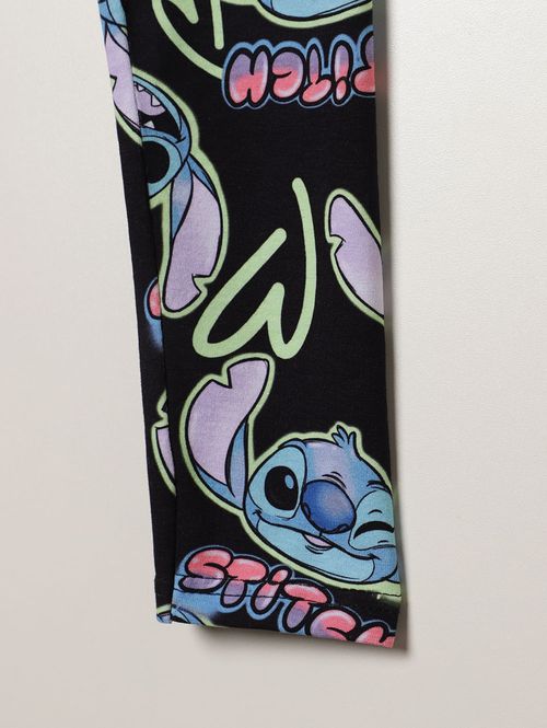 Calça Legging Stitch Disney Infantil Para Menina - PRETO