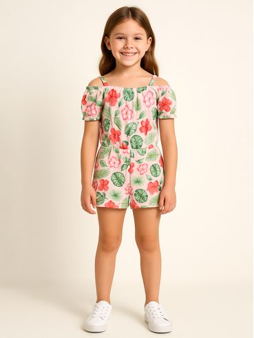 Macaquinho Infantil Para Menina - ROSA CLARO