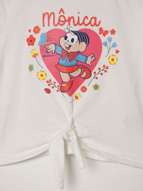 Blusa Turma da Mônica Infantil Para Menina - OFF WHITE
