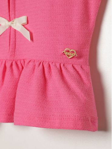 Blusa Regata Malha Com Laços Infantil Para Menina- ROSA