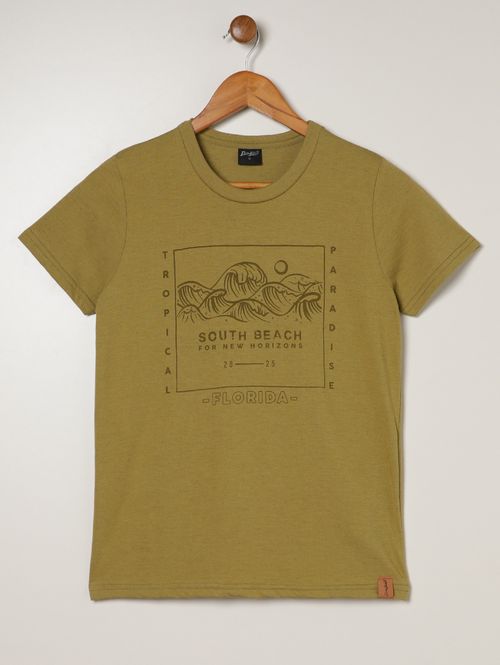 Camiseta Eco Linho Juvenil Para Menino - VERDE